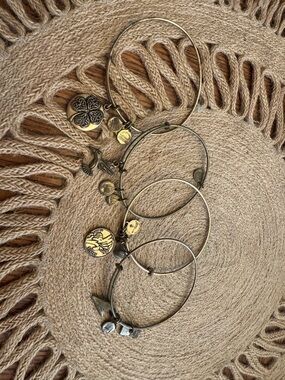 Alex and Ani Antique Brass Bracelets- set of 4